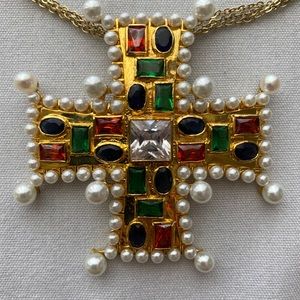 Vintage Maltese Cross Pendant Necklace